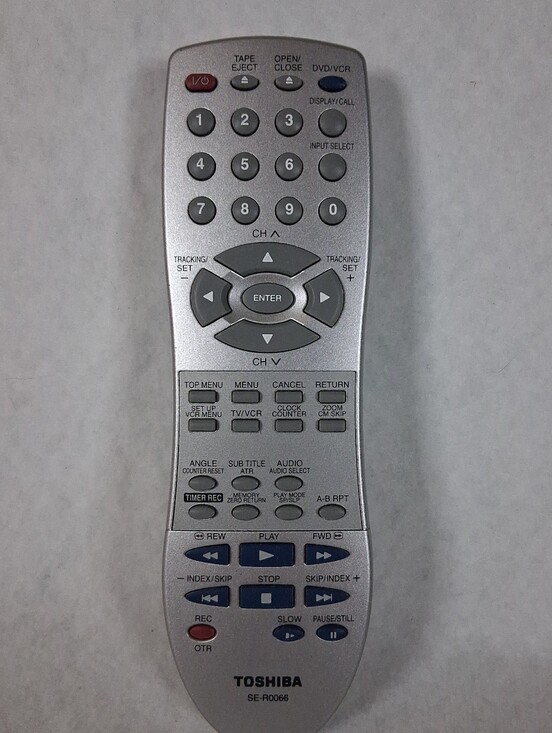 Toshiba Other - Toshiba SE-R0066 Remote Control Genuine OEM Silver TESTED DVD/VCR Combo Silver